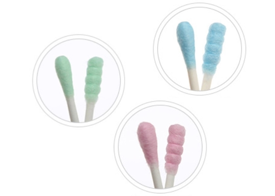 Medical Safety Cotton Swabs , Sterile Cotton Tipped Swabs For Residual Makeup Powder